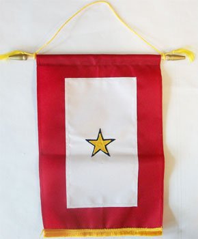Service Banner (Gold Star) - 8""x12"" Nylon Banner