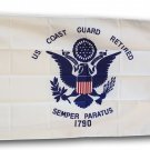 Coast Guard Retired - 3"x5" Polyester Flag