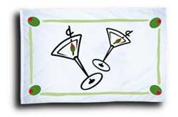 Cocktail - 12""x18"" Nylon Flag (Two Glasses)