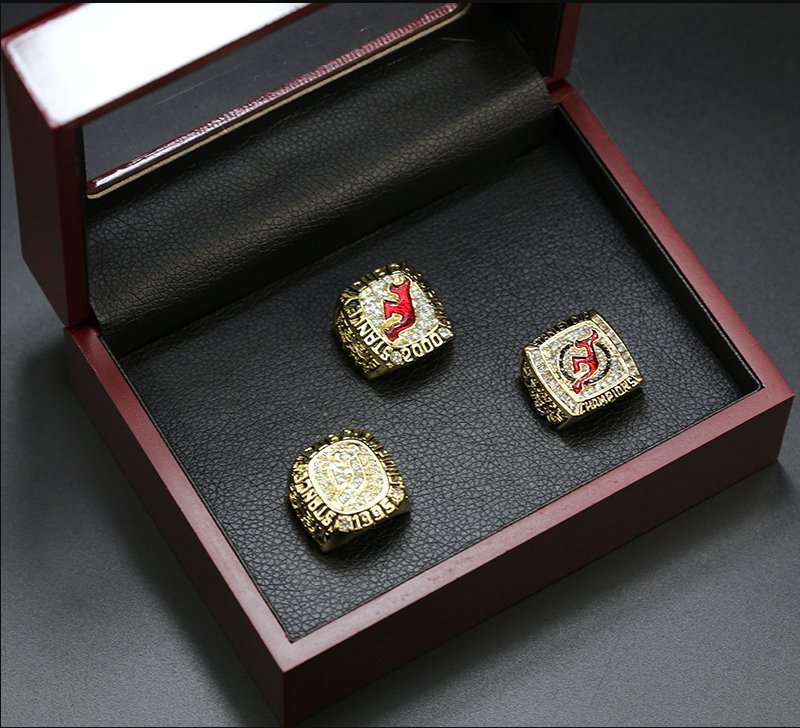 1995 2000 2003 New Jersey Devils Stanley Cup NHL Champions rings with