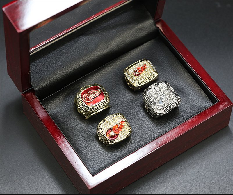 1997 1998 2002 2008 Detroit Red Wings Stanley Cup NHL Champions rings