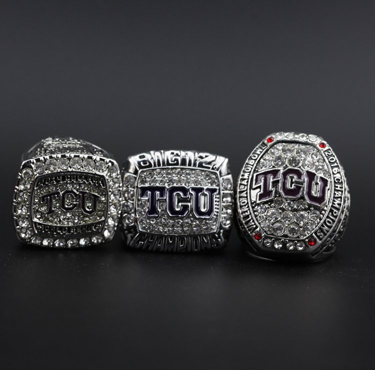 3PCS Tcu Horned Frogs Alarmo Bowl NCAA championship rings 11 size with