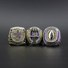3PCS Set 2019 LSU Tigers NCAA championship rings 11 size without case&