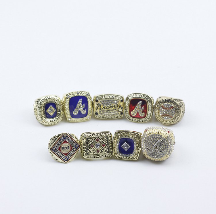 9PCS NAMES 2022 Atlanta Braves MLB world series championship rings 11