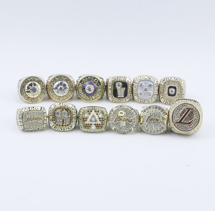 12PCS Los Angeles Lakers NBA Basketball championship rings without cas