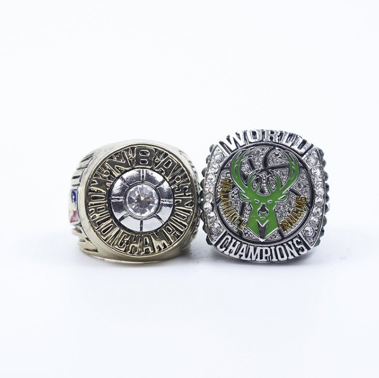 2PCS 1971 2021 Milwaukee Bucks Basketball NBA Championship Rings 11S w