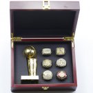 6PCS Set Los Angeles Lakers NBA Basketball championship ring and throp