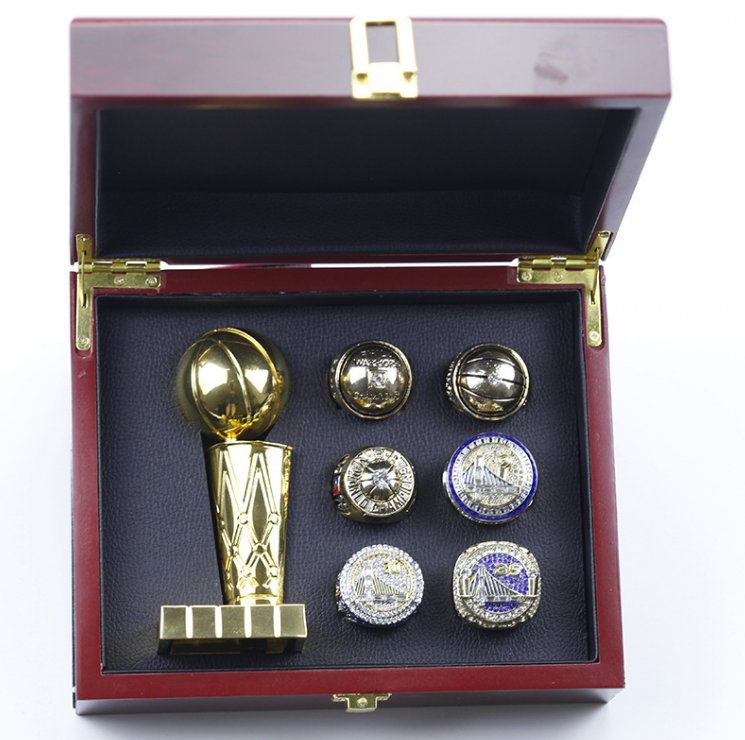 Set 6 PCS Golden State Warriors NBA world championship rings and Throp