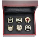 Full set 6 pcs Chicago Bulls NBA championship rings 11 size with case&