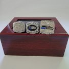Set 3PCS Seattle Seahaws Super Bowl Championship Ring size 11 with cas