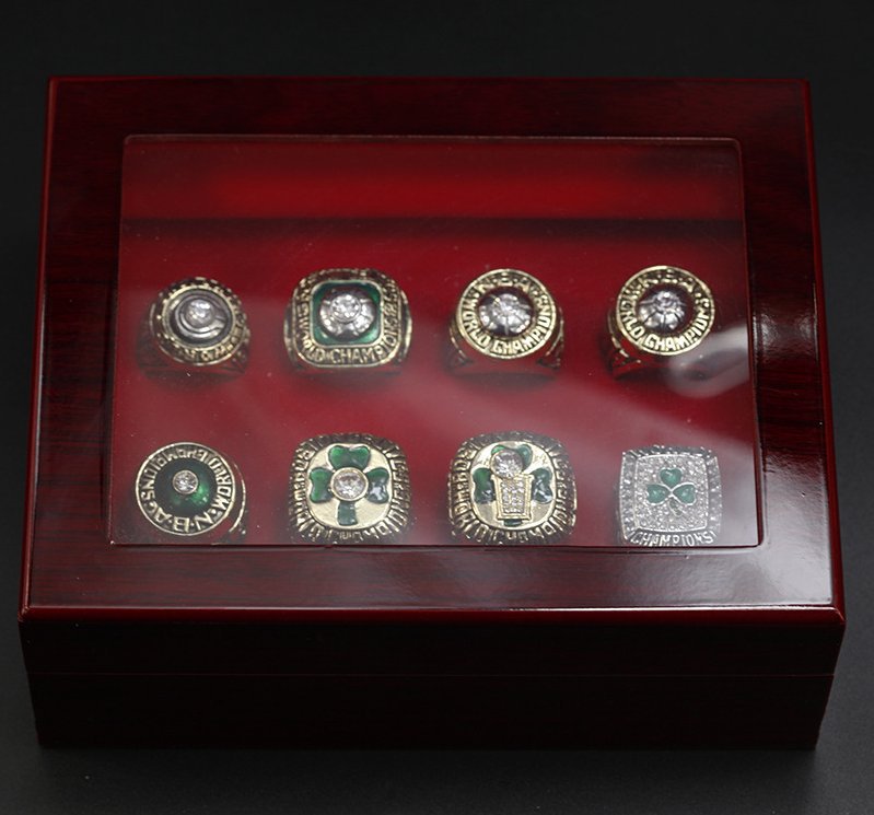 8PCS Boston Celtics NBA basketball championship rings 11 size without
