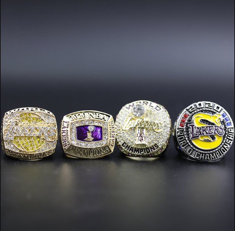 4PCS 2020 Los Angeles Lakers NBA Basketball championship rings James r