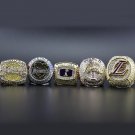 5PCS Set Los Angeles Lakers NBA Basketball championship rings KOBE JAM