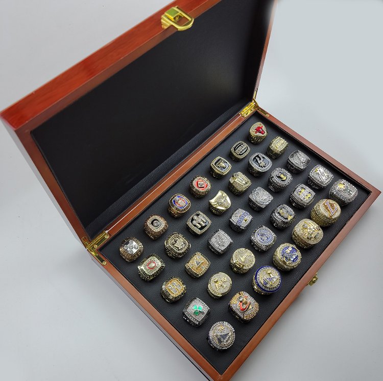 35PCS Set 1987-2021 NBA world championship rings 11 size with case&ium