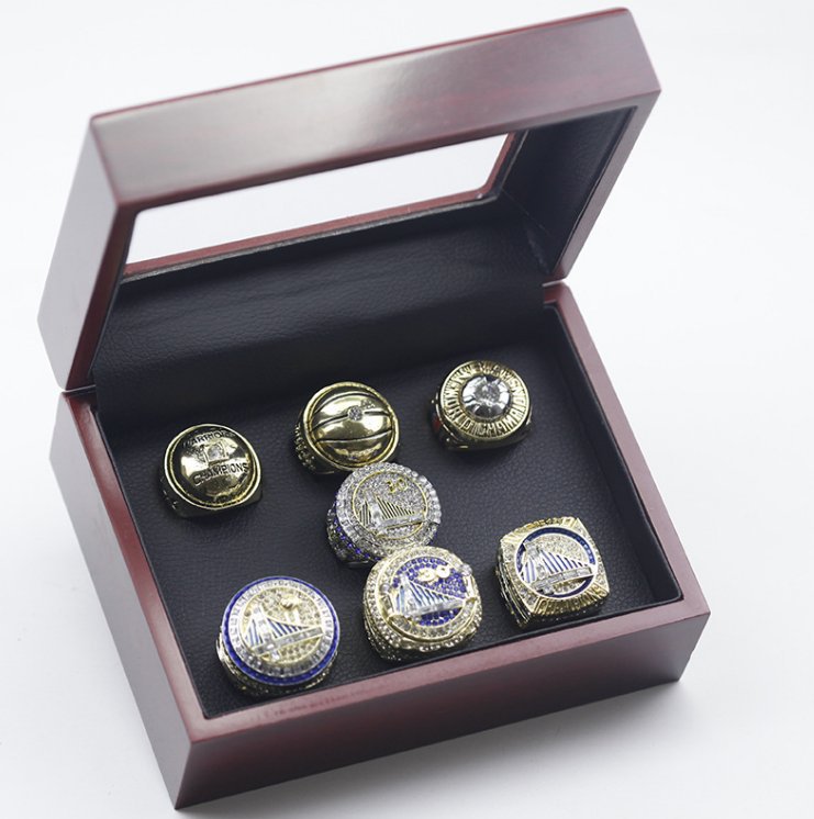 7PCS Set Golden State Warriors Basketball championship ring 11S with c