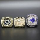 3PCS 1979 1999 2018 Los Angeles Rams Super Bowl Championship Ring size
