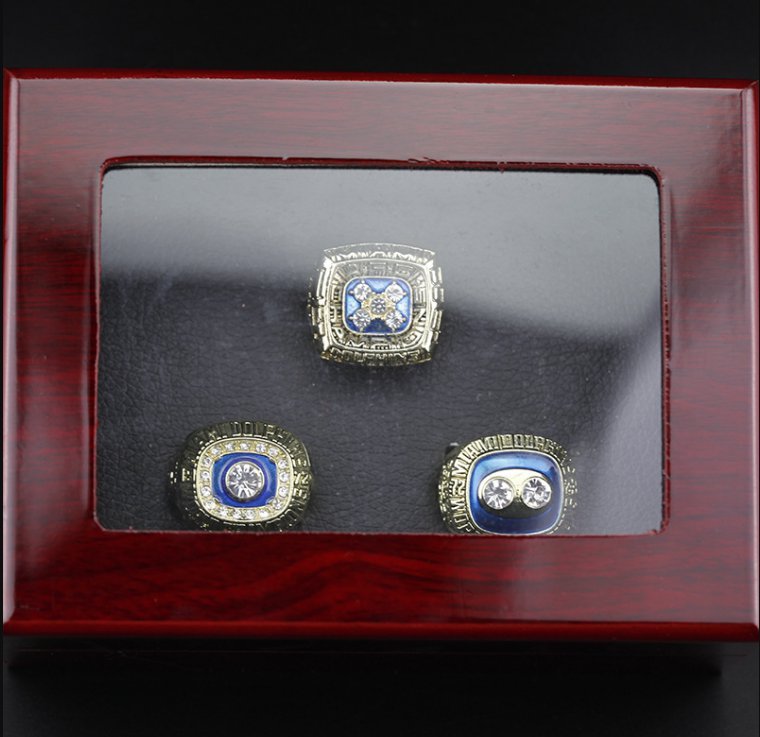 3PCS 1972 1973 1984 Miami Dolphins Super Bowl Championship Rings with
