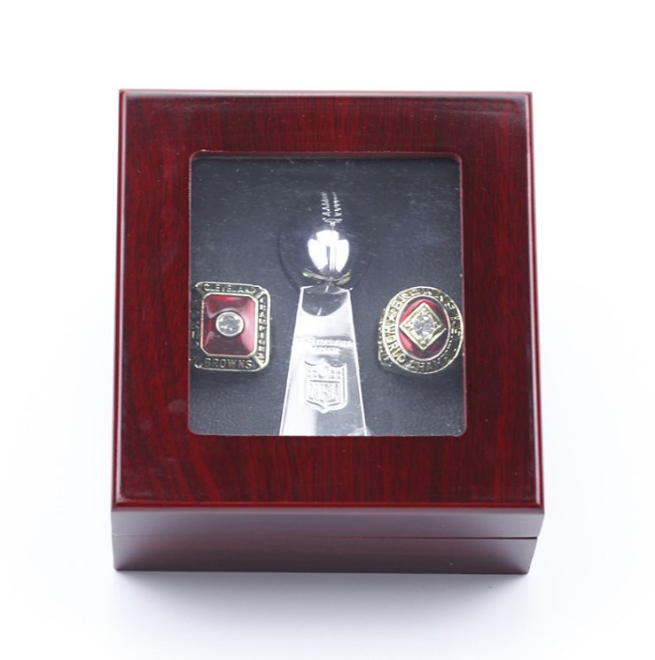 2PCS 1955 1964 Cleveland Browns Super bowl championship rings and Trop
