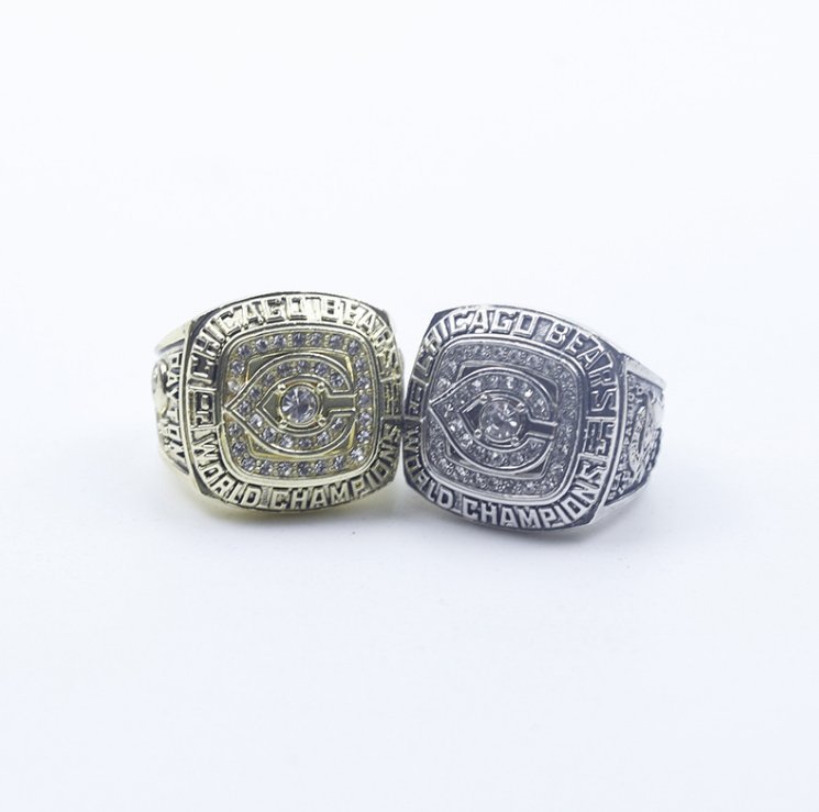2PCS 1985 Chicago Bears Payton Super bowl championship rings 11 size w