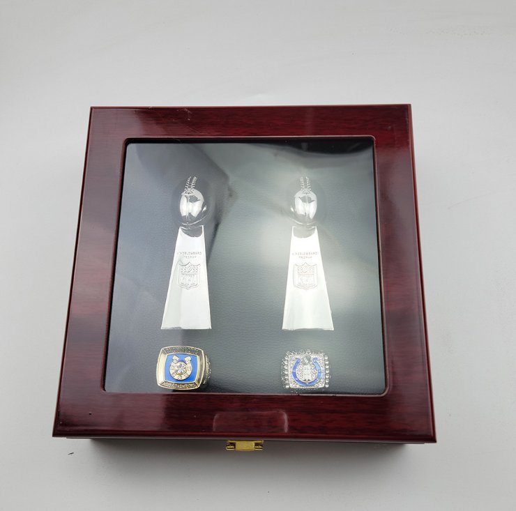 2PCS Indianapolis Colts super bowl championship rings with Trophy Set