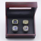 4PCS Los Angeles Rams Super Bowl Championship Rings Set with caseï