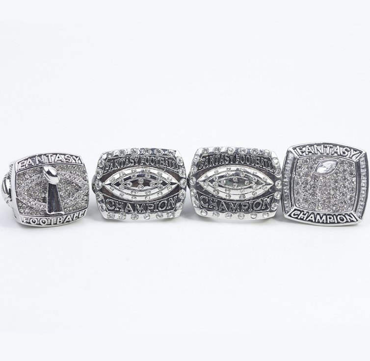 4PCS 2014-2017 Fantasy Football Championship Ring FFL RING Size 11 wit