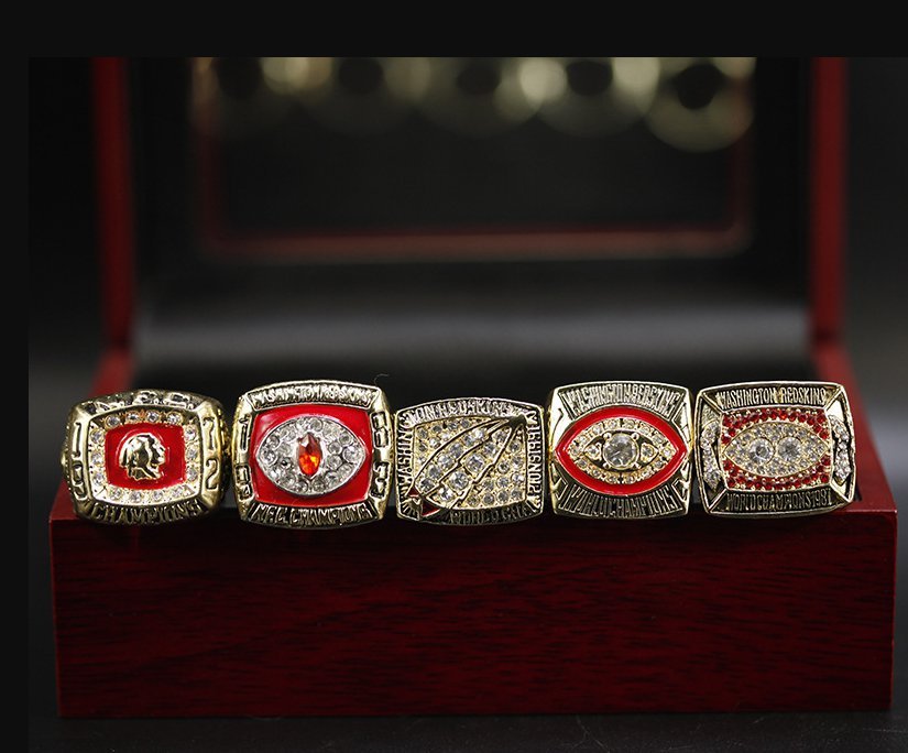 5PCS Full Set Washington Redskins Super Bowl Championship Ring size 11