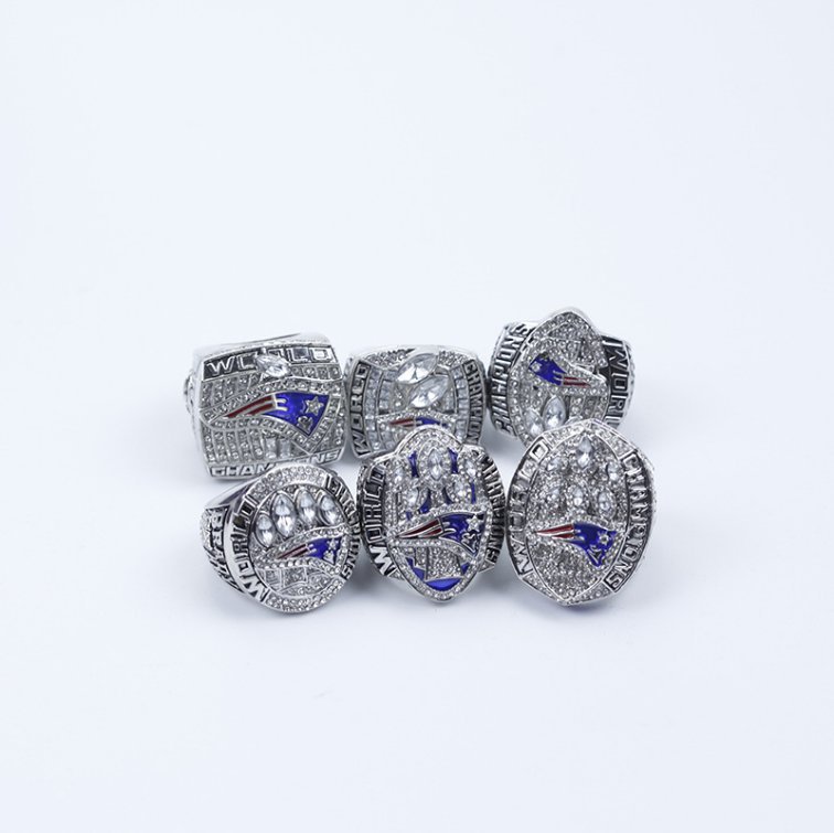 6pcs ONE SET NEW ENGLAND PATRIOTS super bowl championship ring size 11