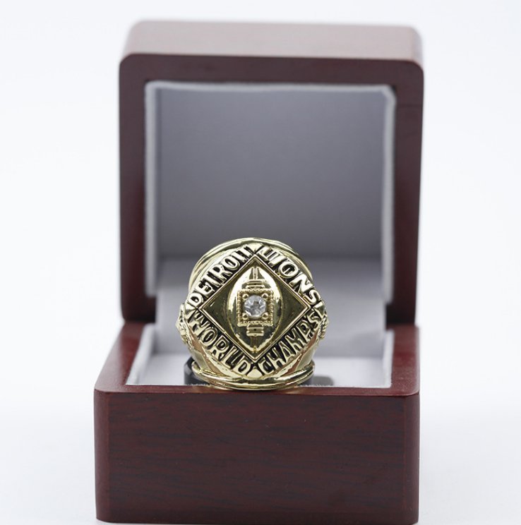 1957 Detroit Lions NFL super bowl championship ring size 11 with woode