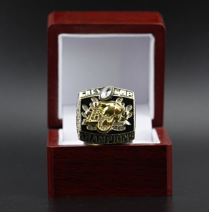 2006 Canada BC lion CFL Grey Cup Championship Ring 11 size with wooden