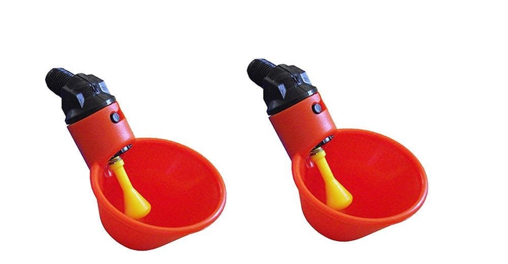 2pcs Chicken Drinker Cups automatic float poultry waterer drink cup coop system