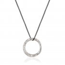 OLYMPIA: CIRCLE SILVER NECKLACE IN WHITE