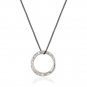OLYMPIA: CIRCLE SILVER NECKLACE IN WHITE