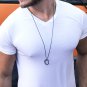 OLYMPIA: CIRCLE SILVER NECKLACE IN WHITE