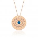 EVIL EYE CIRCLE NECKLACE (14K ROSE GOLD)