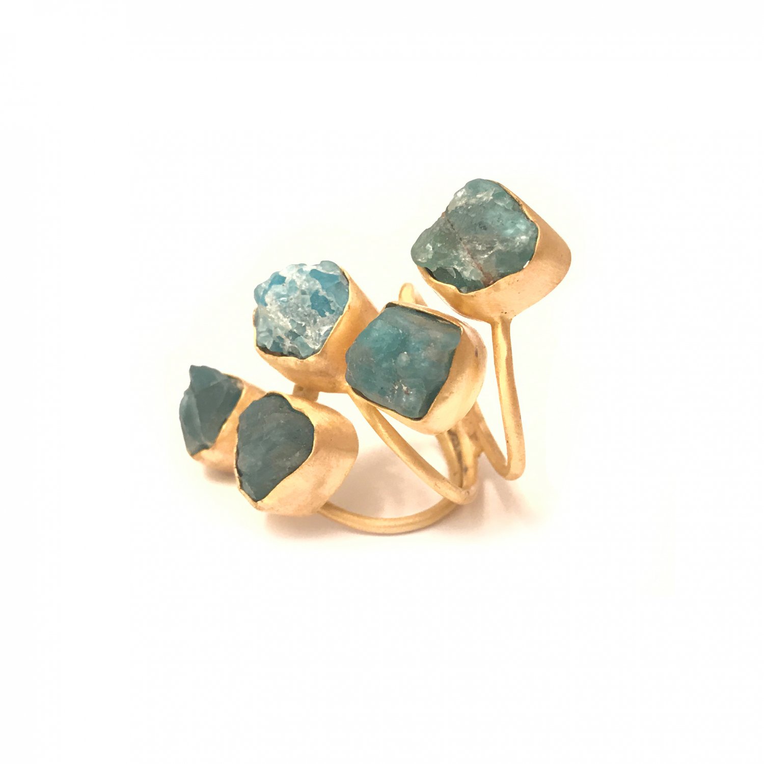 FEGGARI: BLUE APATITE RING (14K GOLD)