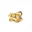 CLEOPATRA: GRAY LABRADORITE RING (14K GOLD)