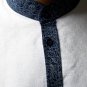Mandarin Collar - Blue Printed Shirt (X-Large)