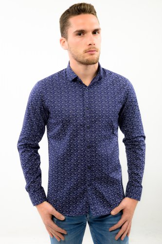 Cotton Blue Flower Shirt (XX-Large)