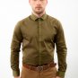 Greenish Khaki Classic Men's Shirt (Large)