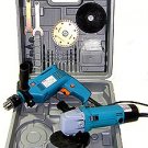 2 Pcs Electric Tool Kit - Hammer Drill\Grinder (No Warranty)