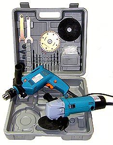 2 Pcs Electric Tool Kit - Hammer Drill\Grinder (No Warranty)