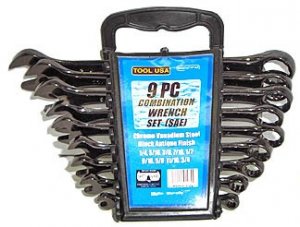 9 Pcs Combination Wrench Set (Black Antique Finish) - Sae