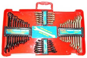 32 Pcs Combination Wrench Set (Gold Satin & Black Antique Finish)