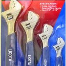 4 Pcs Adjustable Wrench Set (Nickle-Iron) - Soft Grip