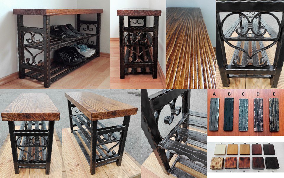 Vintage Shoe Rack Bench 120cm Lengt Entryway Organizer Shoe Storage Cabinet Unit
