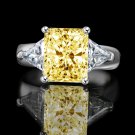 3.5 CT. Radiant Rectangular Classic wide shank ring w/Zirconite triangular side