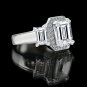 2 CT. Emerald Cut Center with two side baguettes Simulated Diamond