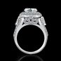 Radiant Round 2CT. Split Shank with Tiny Pear Shaped Sides Paved Halo Vintage
