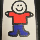 319_M_3 Painting Boy 14.5 x 22 cm